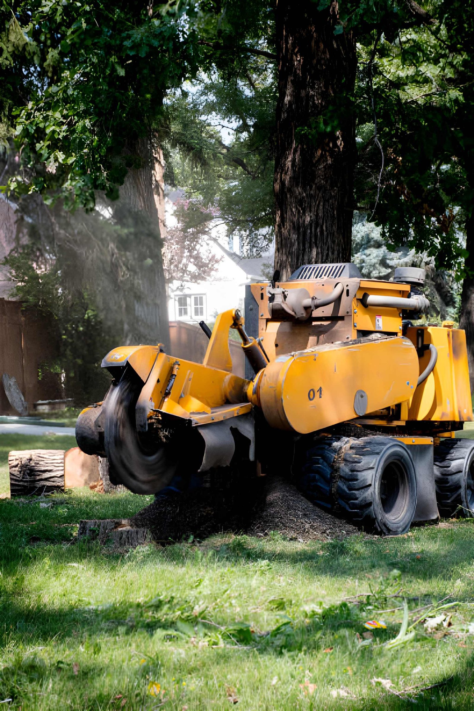 Professional stump grinding equipment