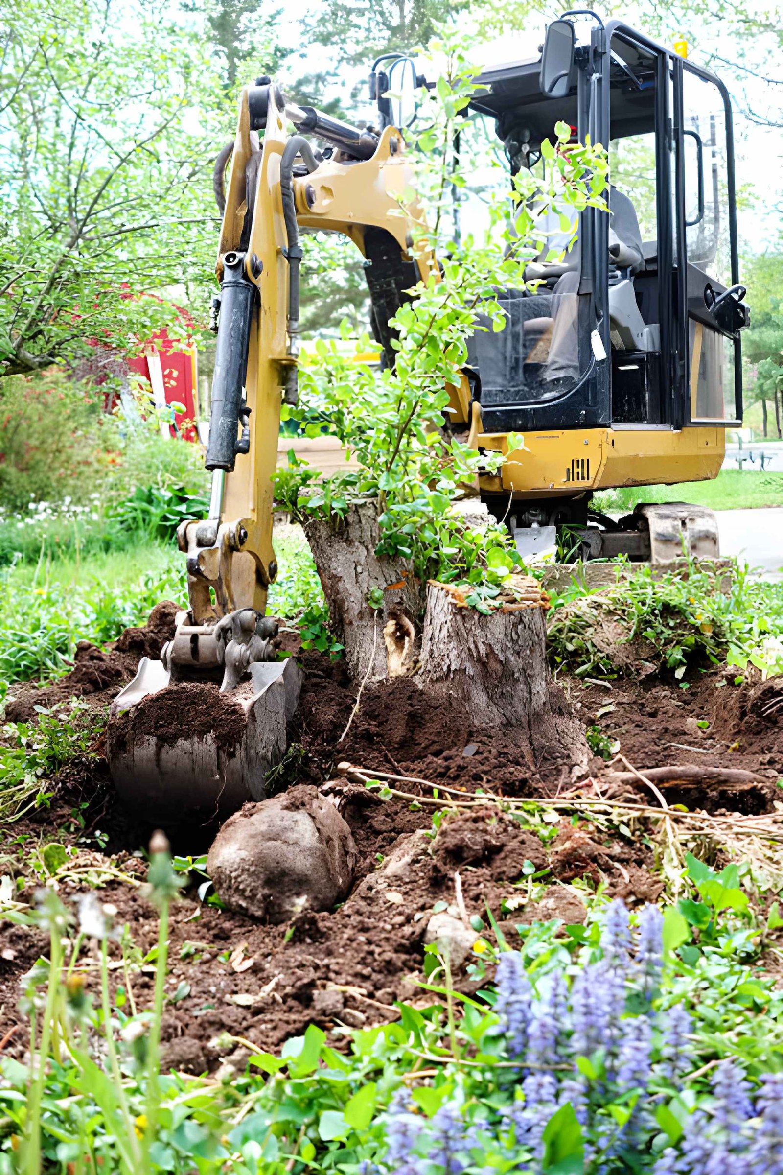 R&R Tree Service stump grinding crew